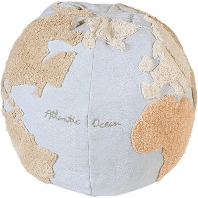 Lorena Canals World Map dětský puf modrá/béžová