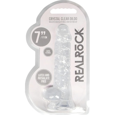 REALROCK průhledné realistické dildo 22 cm