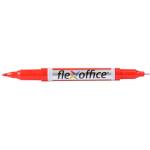 FlexOffice Алкохолен маркер, 0, 4/1, 0 мм, заострен, с два края, flexoffice "pm01", червен fo-pm01red (fo-pm01red)
