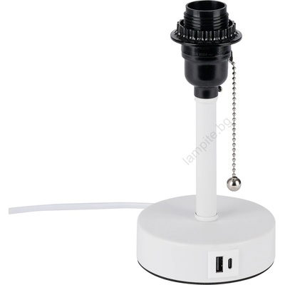 Brilagi - Настолна лампа с USB порт TABLON 1xE27/25W/230V бяла (BG3667)