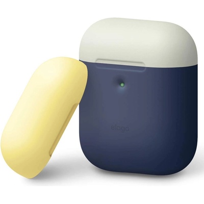 elago Защитен калъф Elago Airpods Duo Silicone Case (EAP2DO-JIN-CWHYE), за Apple Airpods 2, силиконов, тъмносин (EAP2DO-JIN-CWHYE / 40970)