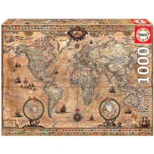 Educa Пъзел Educa - Антична карта на света, 1000 части (EDU15159)