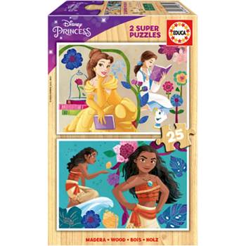 Image 1 of Educa - Puzzle 2x25 Disney Princess: Bella and Vaiana - 40 - 99 piese