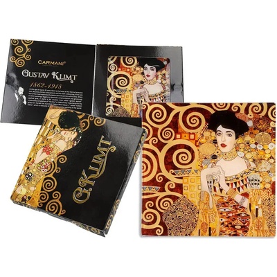 Carmani dekorativní skleněný talíř 15cm Gustav Klimt Adele