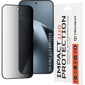 Techsuit Стъклен протектор за поверителност за Xiaomi 17T Pro - 111D Privacy Full Glue - Techsuit - Черен