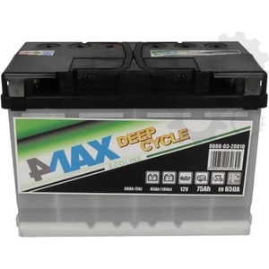 4MAX Deep Cycle 75Ah 500A right+