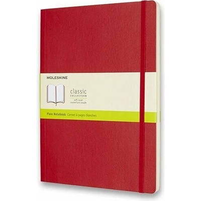 Zápisník Moleskine - měkké desky, XL, čistý - červený