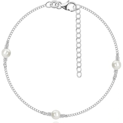 Šperky eshop náramek ze stříbra kulaté korálky Swarovski zkosená očka G06.16