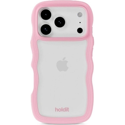 Holdit Калъф Holdit - Wavy, iPhone 17 Pro, розов/прозрачен (7330985168307)