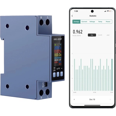 WiFi elektroměr pcblab.io s 40A relé a LCD displejem