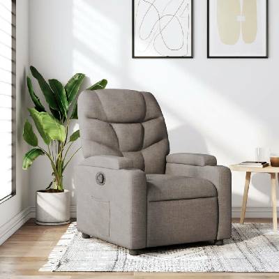 vidaXL 372449 Polohovací taupe textil