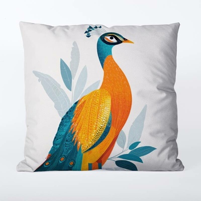 Takoy Povlak na polštář 45x45 nepromokavý polyester elegantní páv-HT-00324 | 45 x 45 cm