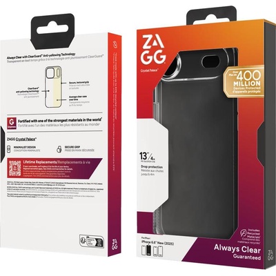 ZAGG Калъф ZAGG - Crystal Palace, iPhone Air, прозрачен (702318853)