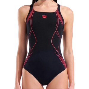 arena Дамски бански костюм Arena Women's Graphic Swimsuit Swim Pro Back Swimsuit - Black / Asphalt - размер 40 (EU) (150-5855-0314)