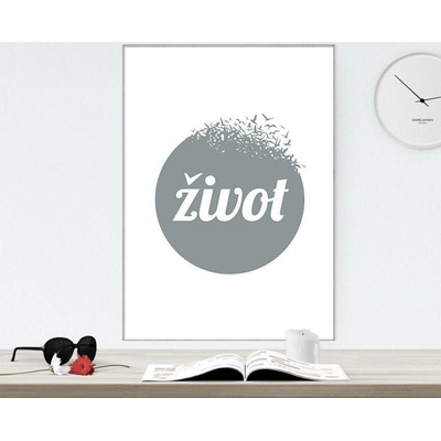 Plakát "život" - PDF soubor - Šedá světlě, A3