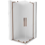 Mexen Velar L Duo плъзгаща се душ кабина 90 x 90 см, матирано стъкло, розово злато - 871-090-090-02-33-60 (871-090-090-02-33-60)