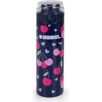 Gabol Бутилка за вода Gabol стоманена Sweet - 600 мл. -Тъмно син с принт