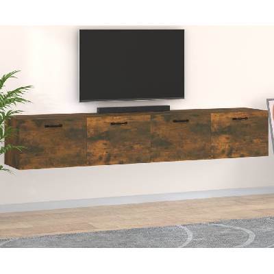 vidaXL Nástěnné skříňky 2 ks 100 x 36,5 x 35 cm kompozitní dřevo [3115674] kouřový dub
