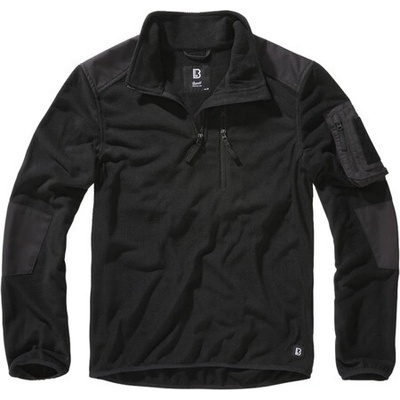 Brandit Textil Pánska mikina Brandit Fleece Troyer Ripstop čierna