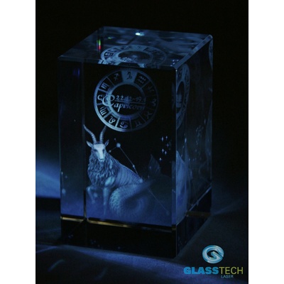 3D KOZOROH ve skleněném kvádru 50 x 50 x 80 mm