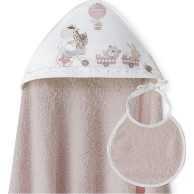 Interbaby OSUŠKA froté ZVÍŘÁTKA + bryndák starorůžová