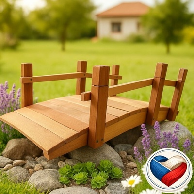 Zahradní můstek dřevěný 71 cm, borovice, s nátěrem – Zboží Dáma