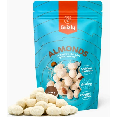 Grizly Mandle v bílé čokoládě s kokosem 500 g