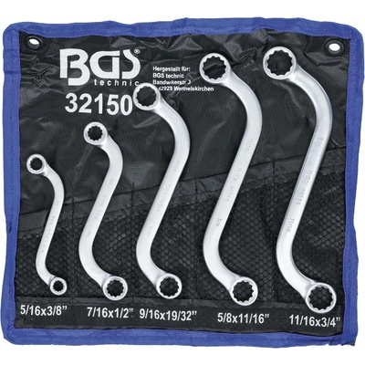 BGS technic Sada oboustranných očkových klíčů S forma palcové velikosti 3/8" - 3/4" 5dílná BGS 32150