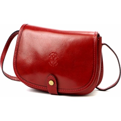 Dámska kožená malá kabelka crossbody červená na rameno Florence 49-1