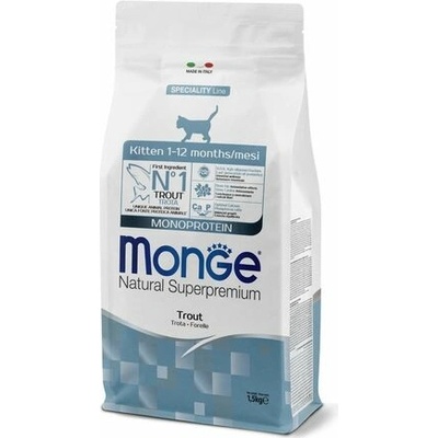 MONGE Natural Superpremium Kitten monoproteínové krmivo so pstruhom pre mačiatka 1,5 kg