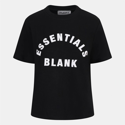 Blank Essentials Дамска тениска Blank Essentials Blank Arched Print Puff T-Shirt Ladies - Black