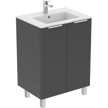 Ideal standart МЕБЕЛ ЗА БАНЯ С УМИВАЛНИК И 2 ВРАТИЧКИ 60см mdf СИВ ГЛАНЦ (r0258ti e066801)