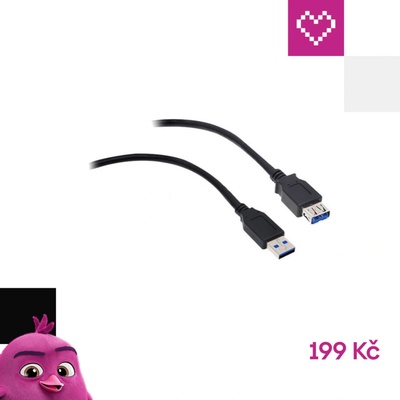 Akasa AK-CBUB02-15BK prodlužovací USB 3.0, A-male na A-female, 150cm