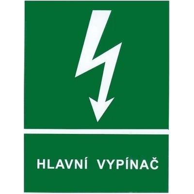 Značka výstrahy hlavní vypínač 90x120 mm samolepící