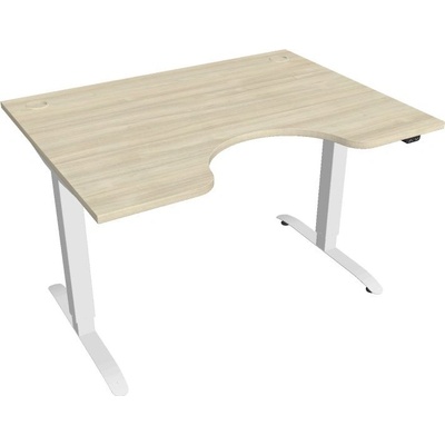 Hobis Office Pro psací stůl Motion MS ERGO 2 Šířka: 120 cm, Barva desky: akát, Barva kovu: bílá RAL 9016 Šířka 120-180 cm / 27 barevných variant
