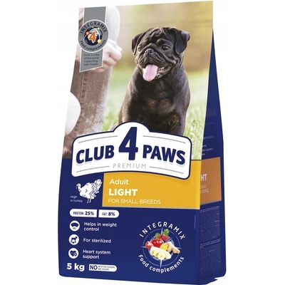Club4Paws Premium LIGHT pre dospelých psov malých plemien, sterilizované Morka 5 kg