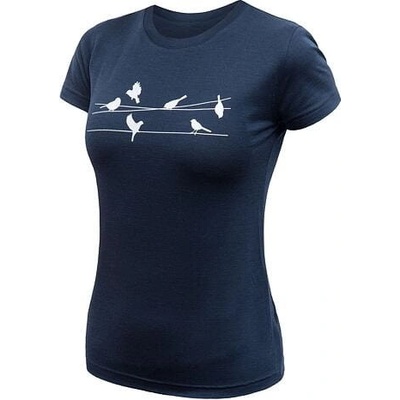 Sensor Merino Active PT Songbirds Dámske kr. rukáv Deep Blue