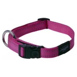 Rogz Pink Collar Large - Светлоотразителен нашийник за кучета , 20мм/ 34 - 56 см. розов