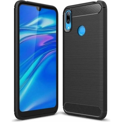 Forcell Противоударен Силиконов Калъф за Huawei Y6 2019, Forcell Carbon Case, Черен (5901737993304)