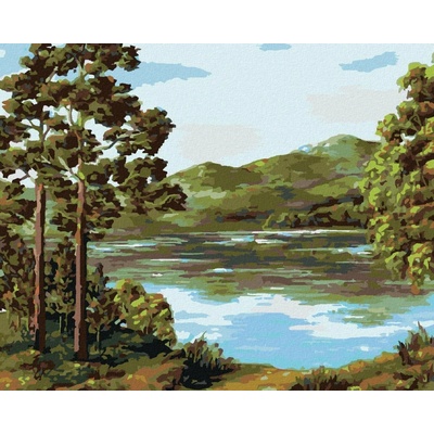 Zuty Malování Podle Čísel Horské Jezero 80 x 100 cm Plátno Rám