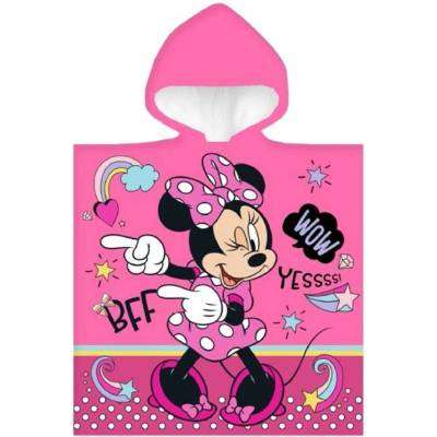 ZorluTeks Dívčí plážové pončo s kapucí Minnie Mouse 50 x 100 cm