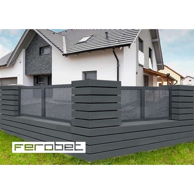 FEROBET Plotová tvárnice sloupková LINUS - 60*30*10cm - Standard Antracit