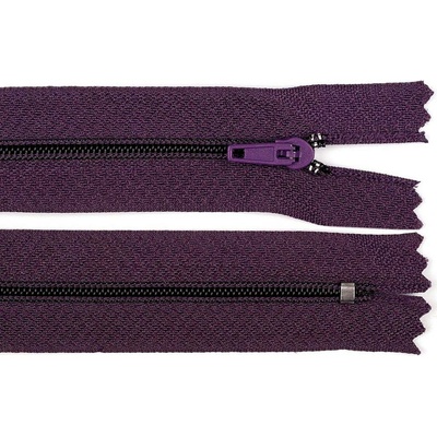 Pro Háčkování Spirálový zip pinlock No 3 délka 20 cm temně fialový