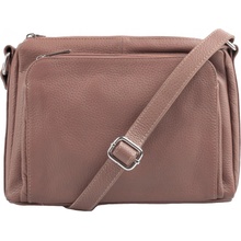 MaxFly kožená crossbody kabelka 5542 Taupe tmavší béžová