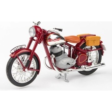 Abrex JAWA 350 PÉRÁK 1950 Tmavě Červená s brašnama 1:18