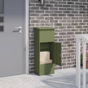 vidaXL Пощенска кутия за пратки Маслиненозелен 44, 5 x 29 x 110, 5 см (874929)