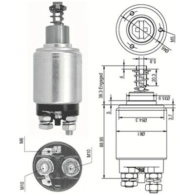 Elektromagnetický spínač pre żtartér MAGNETI MARELLI 940113050110