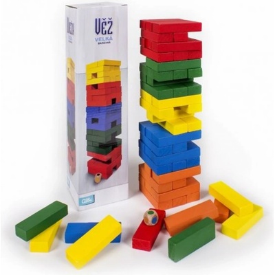 Albi jenga velká barevná s kostkou