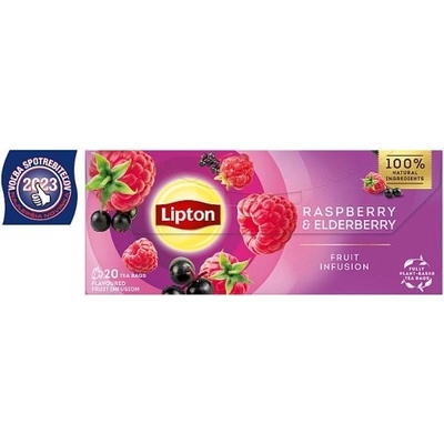 Lipton Raspberry & Elderberry ovocný čaj 20 vrecúšok 32 g