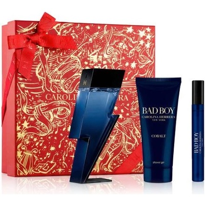 Carolina Herrera Bad Boy Cobalt Électrique подаръчен комплект: EDP 100 ml + душ гел 100 ml + EDP 10 ml за мъже